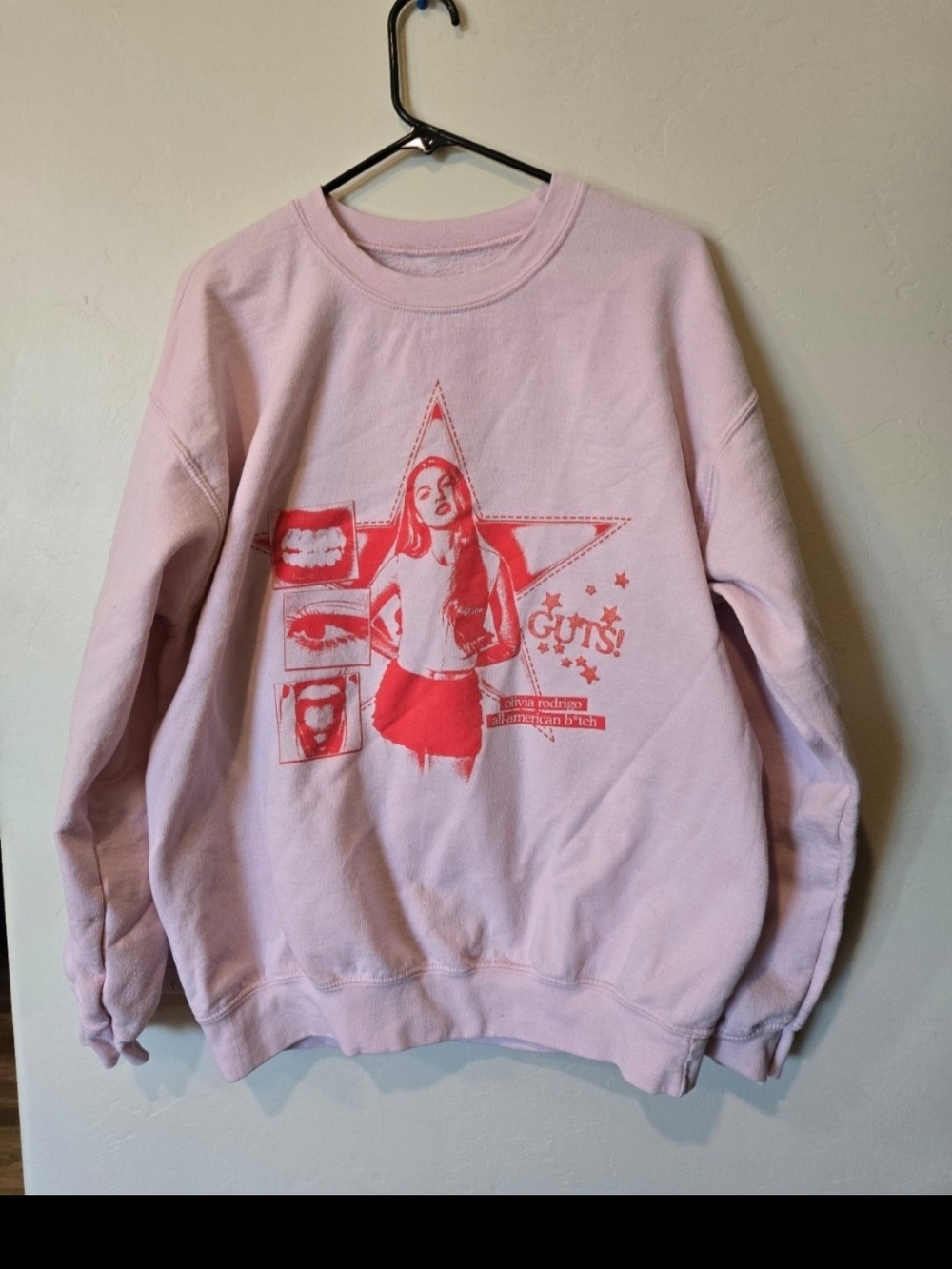 Olivia Rodrigo Light Pink Crewneck Sweatshirt